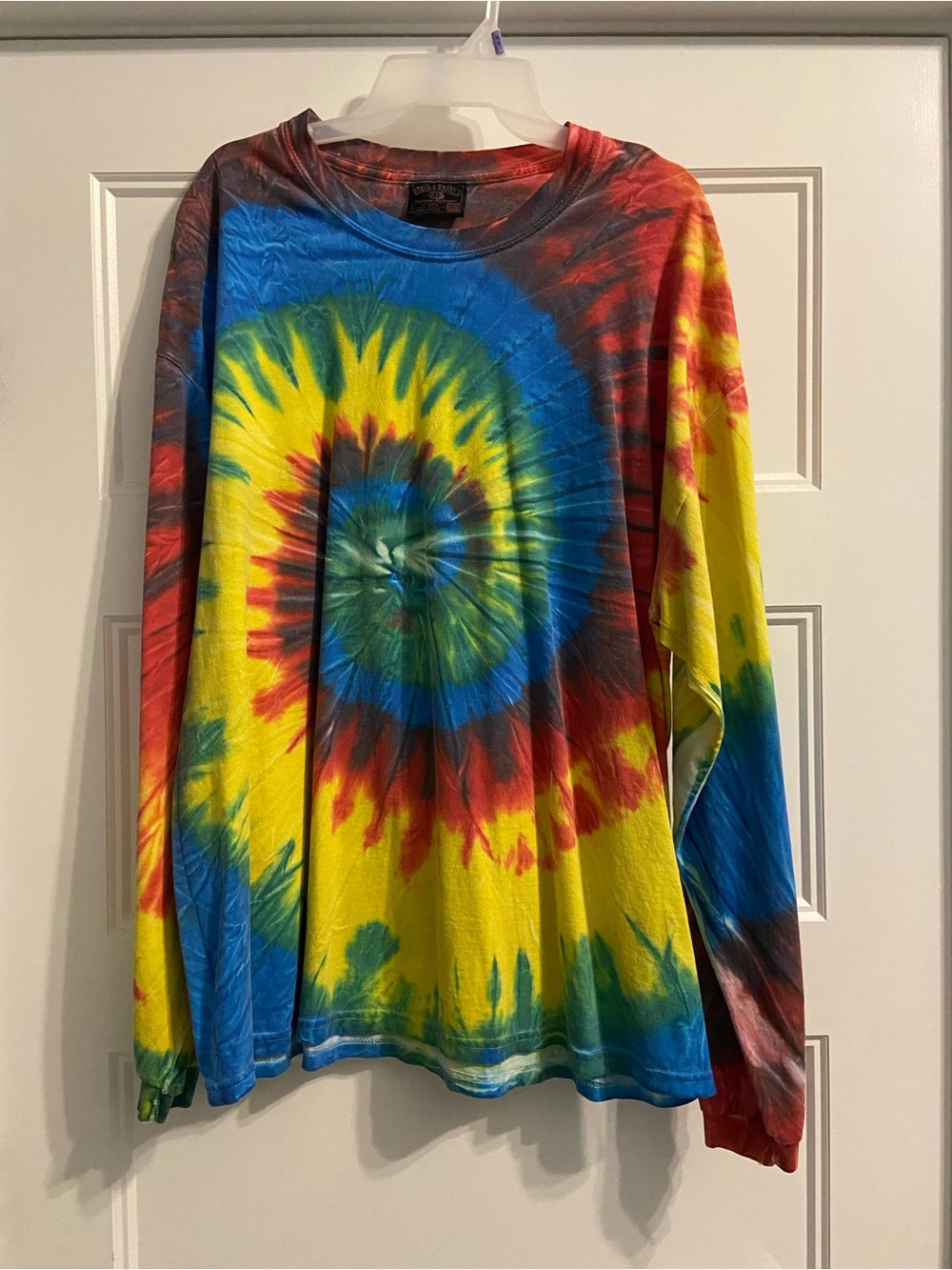 100% cotton, long sleeve tie-dyed T-shirt
